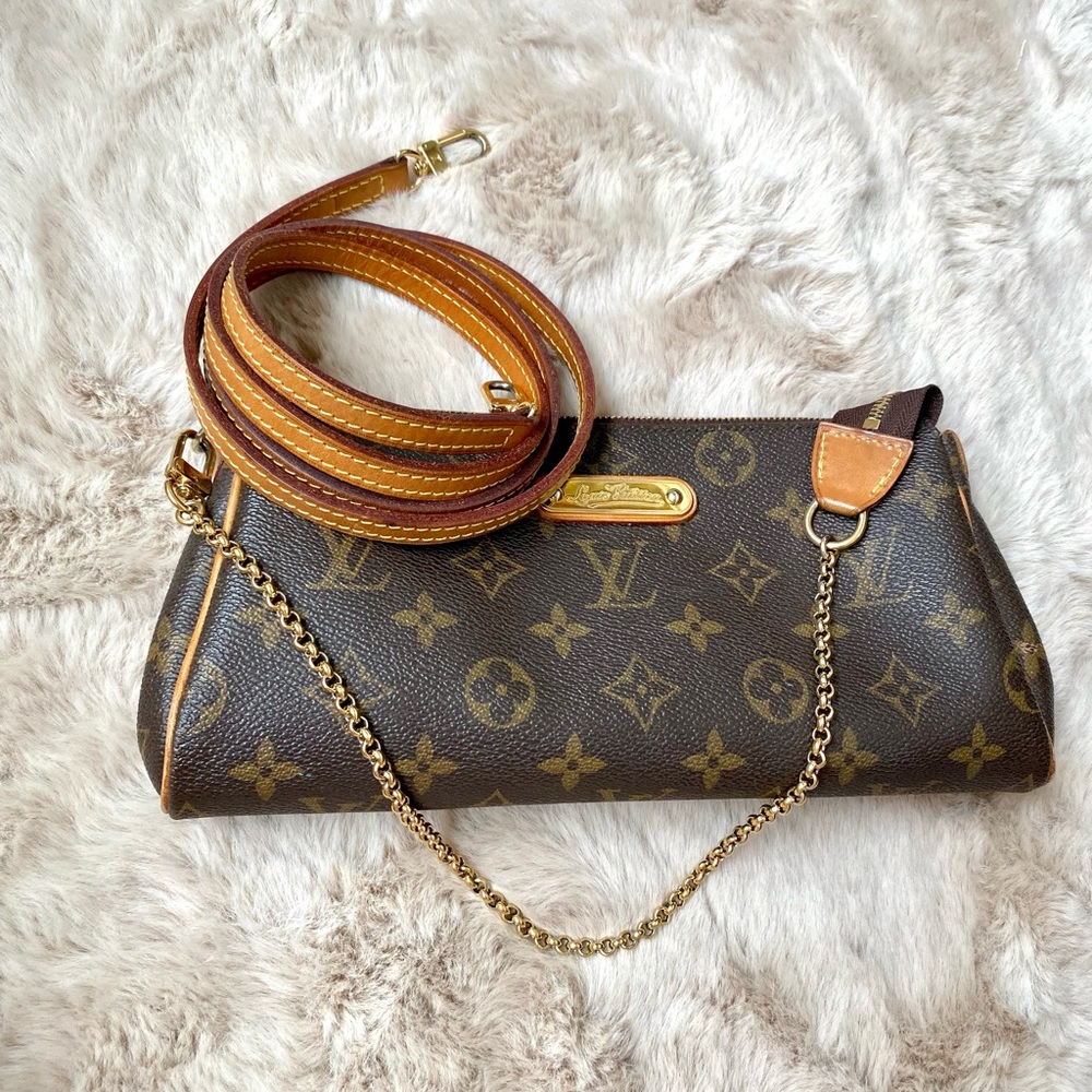 Louis Vuitton Brown Monogram Bag with Gold Accents